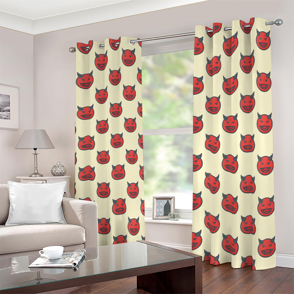 Devil Emoji Pattern Print Blackout Grommet Curtains