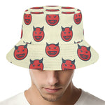 Devil Emoji Pattern Print Bucket Hat