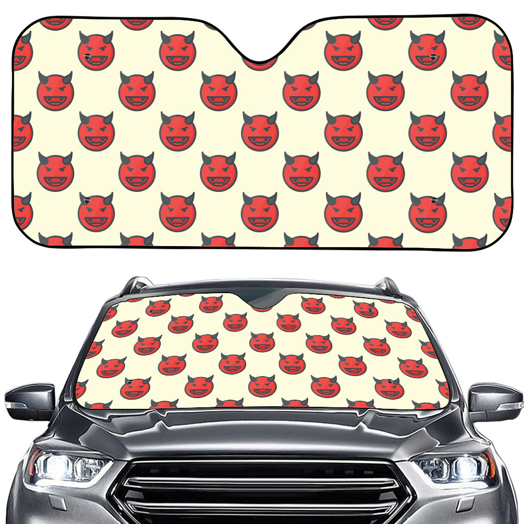 Devil Emoji Pattern Print Car Windshield Sun Shade