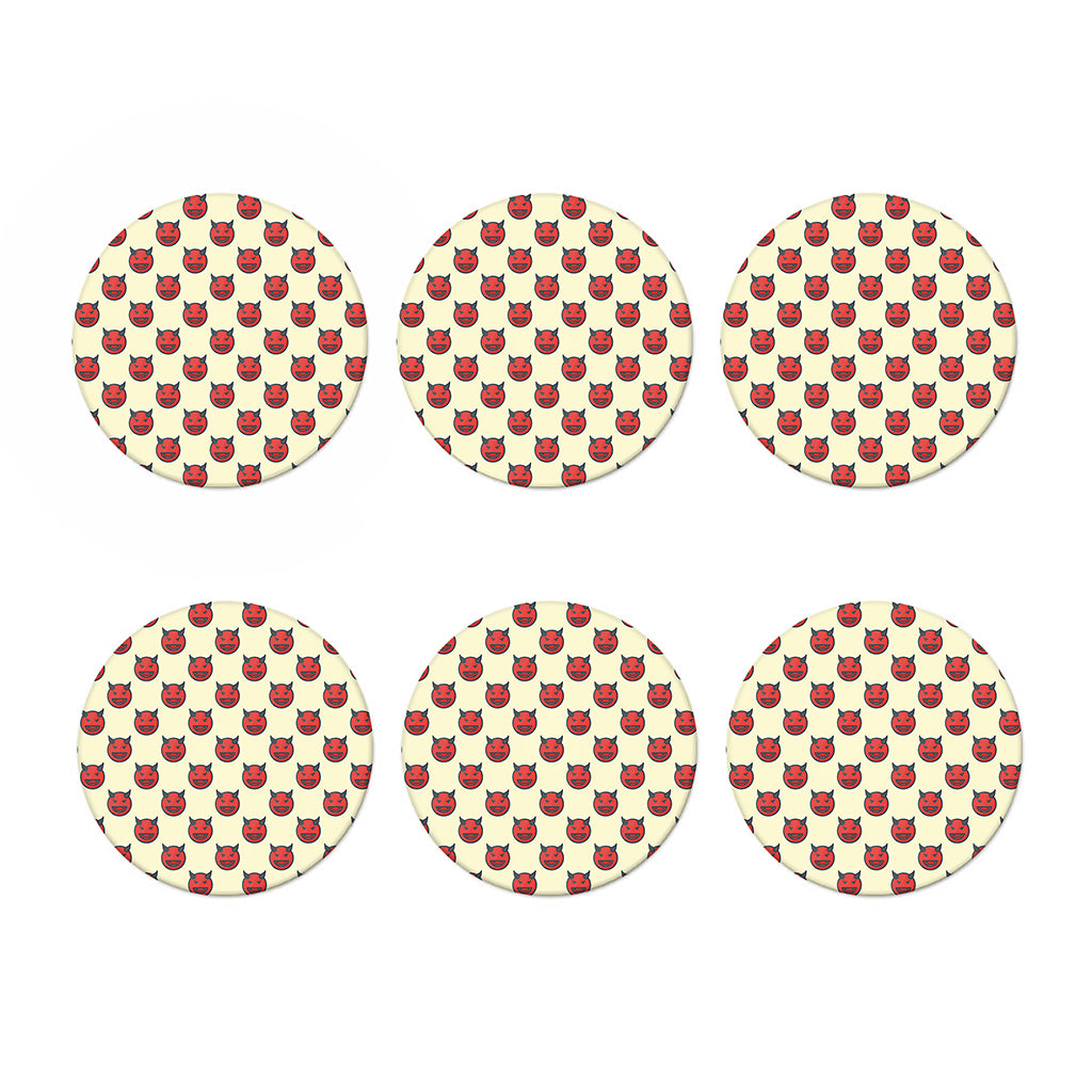 Devil Emoji Pattern Print Coaster Set