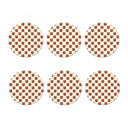 Devil Emoji Pattern Print Coaster Set