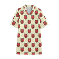 Devil Emoji Pattern Print Cotton Hawaiian Shirt
