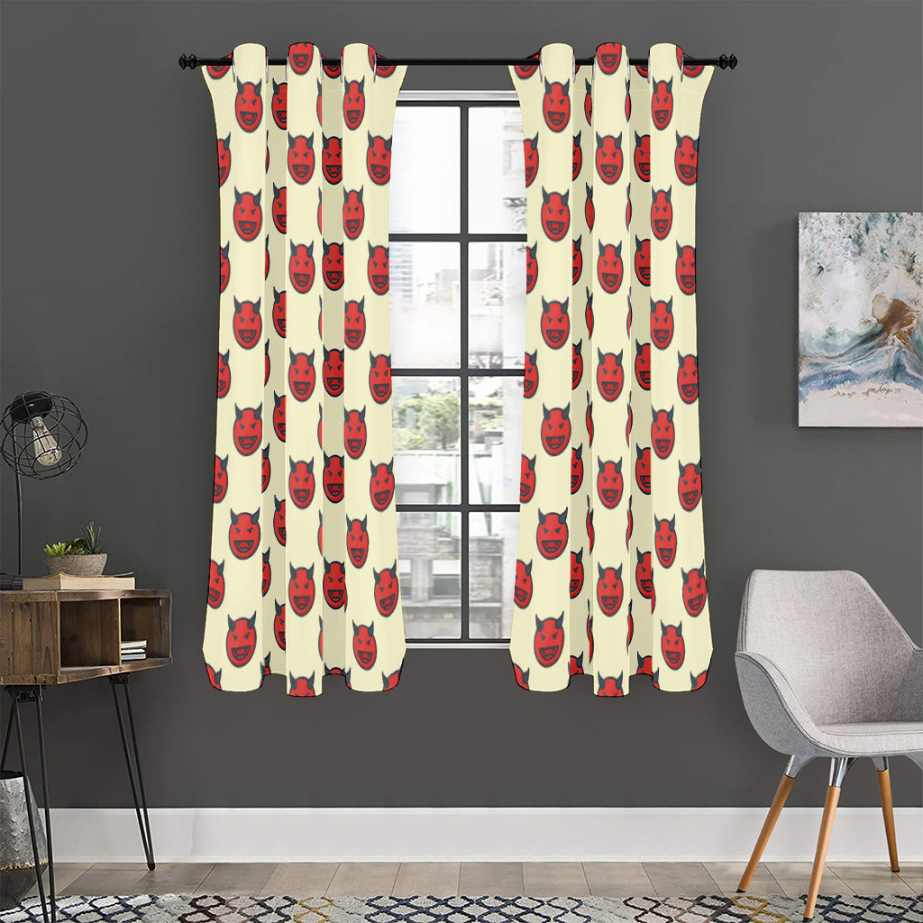 Devil Emoji Pattern Print Curtain