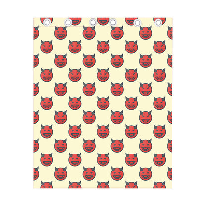 Devil Emoji Pattern Print Curtain