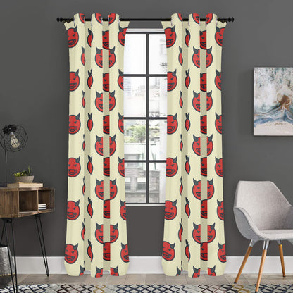 Devil Emoji Pattern Print Curtain