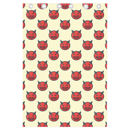 Devil Emoji Pattern Print Curtain
