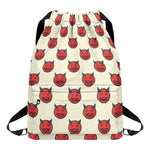 Devil Emoji Pattern Print Drawstring Backpack
