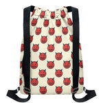 Devil Emoji Pattern Print Drawstring Backpack