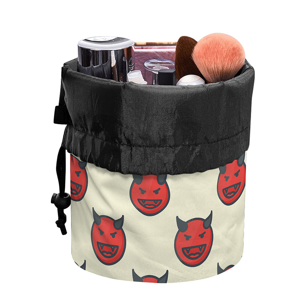 Devil Emoji Pattern Print Drawstring Makeup Bag