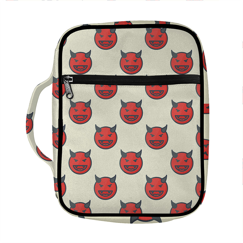 Devil Emoji Pattern Print Front Pocket Bible Bag