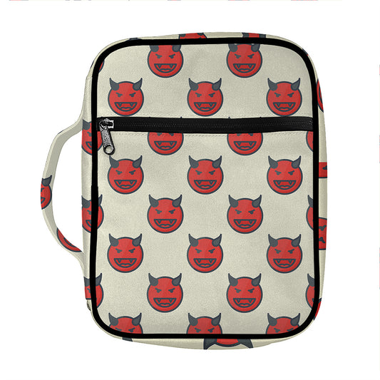 Devil Emoji Pattern Print Front Pocket Bible Bag
