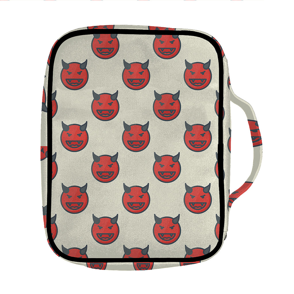 Devil Emoji Pattern Print Front Pocket Bible Bag
