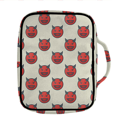 Devil Emoji Pattern Print Front Pocket Bible Bag