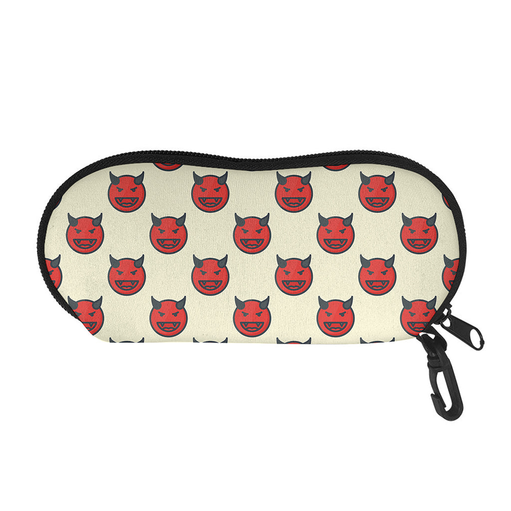 Devil Emoji Pattern Print Glasses Case