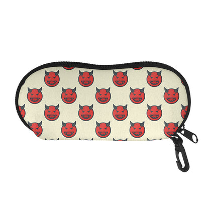 Devil Emoji Pattern Print Glasses Case