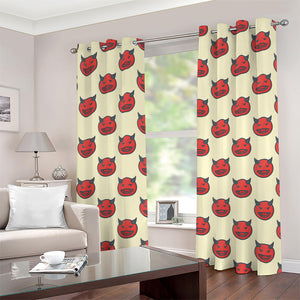 Devil Emoji Pattern Print Grommet Curtains