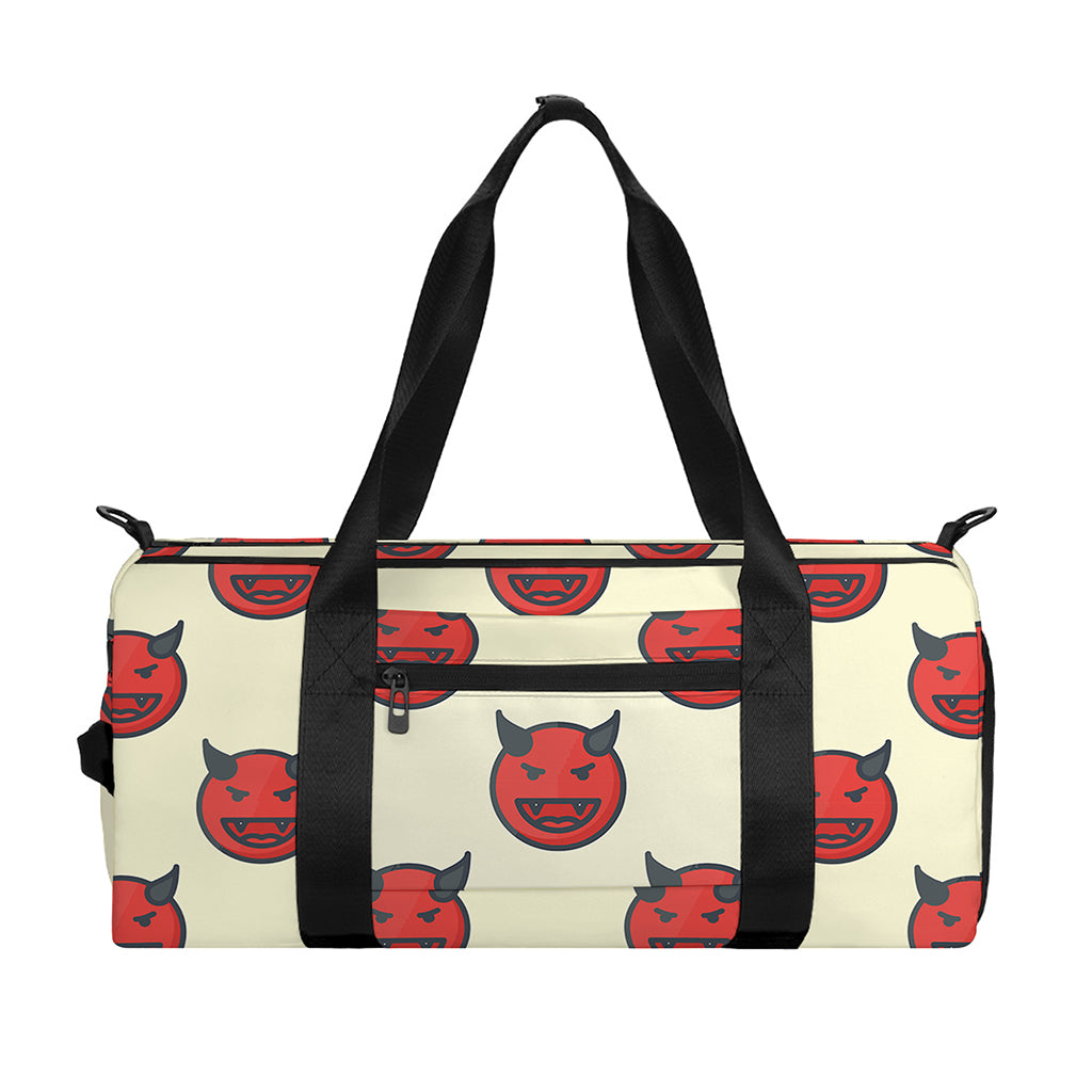 Devil Emoji Pattern Print Gym Bag