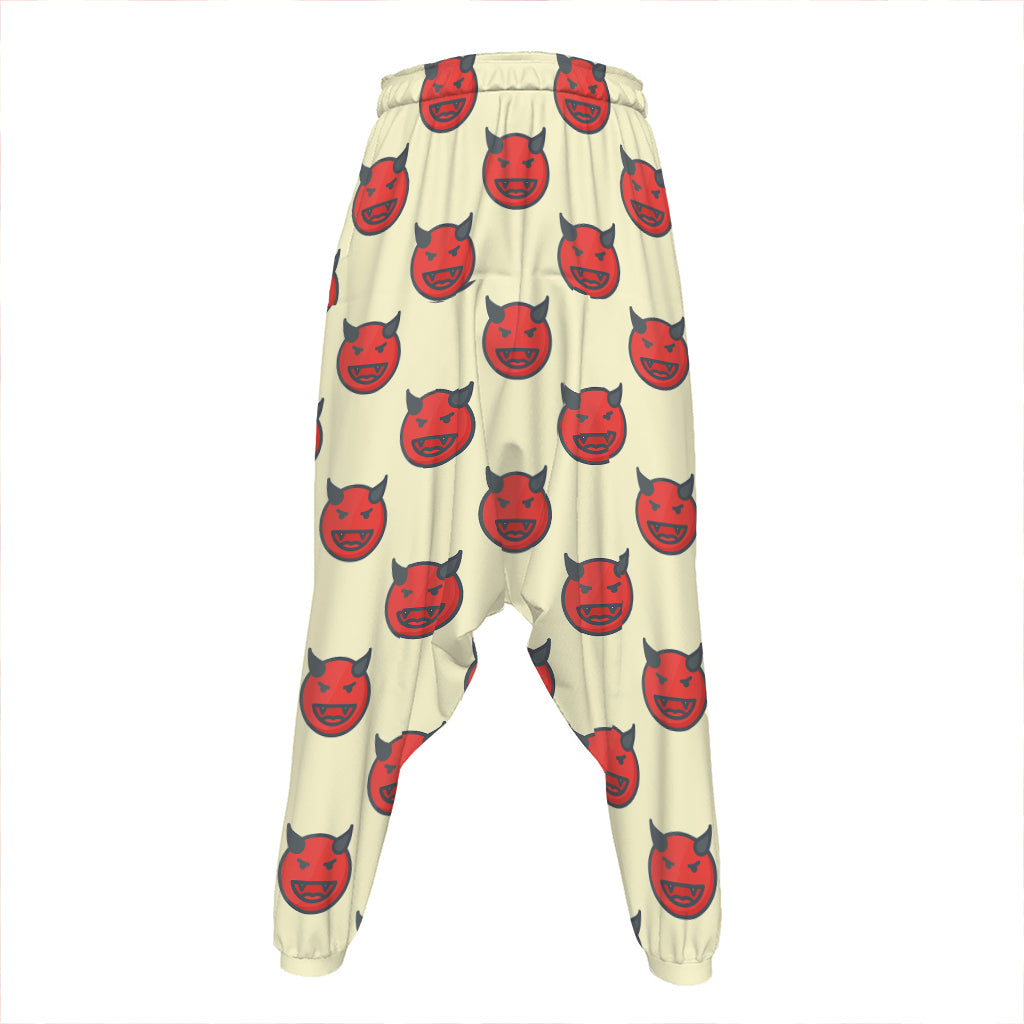 Devil Emoji Pattern Print Hammer Pants
