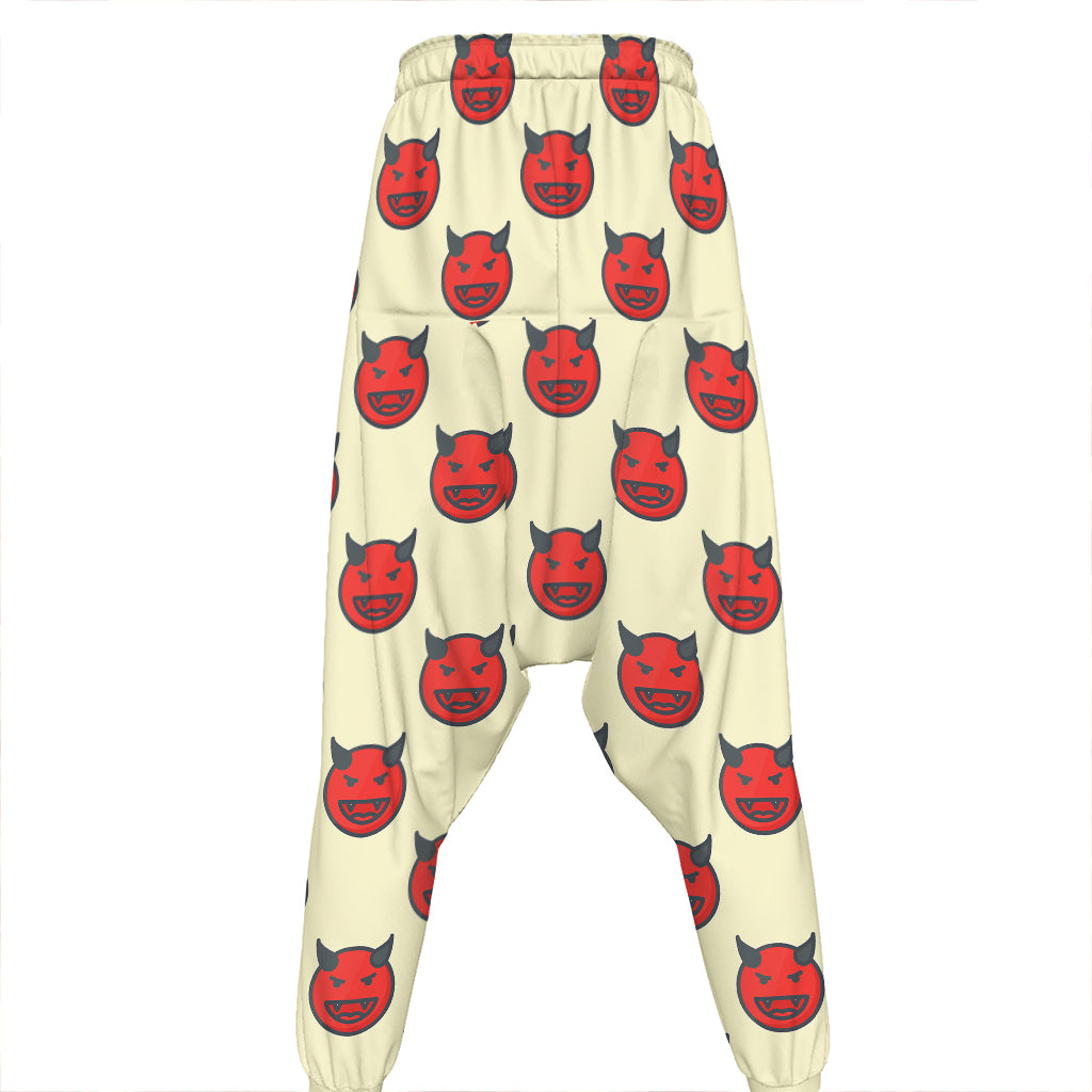 Devil Emoji Pattern Print Hammer Pants