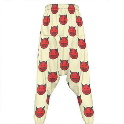 Devil Emoji Pattern Print Hammer Pants