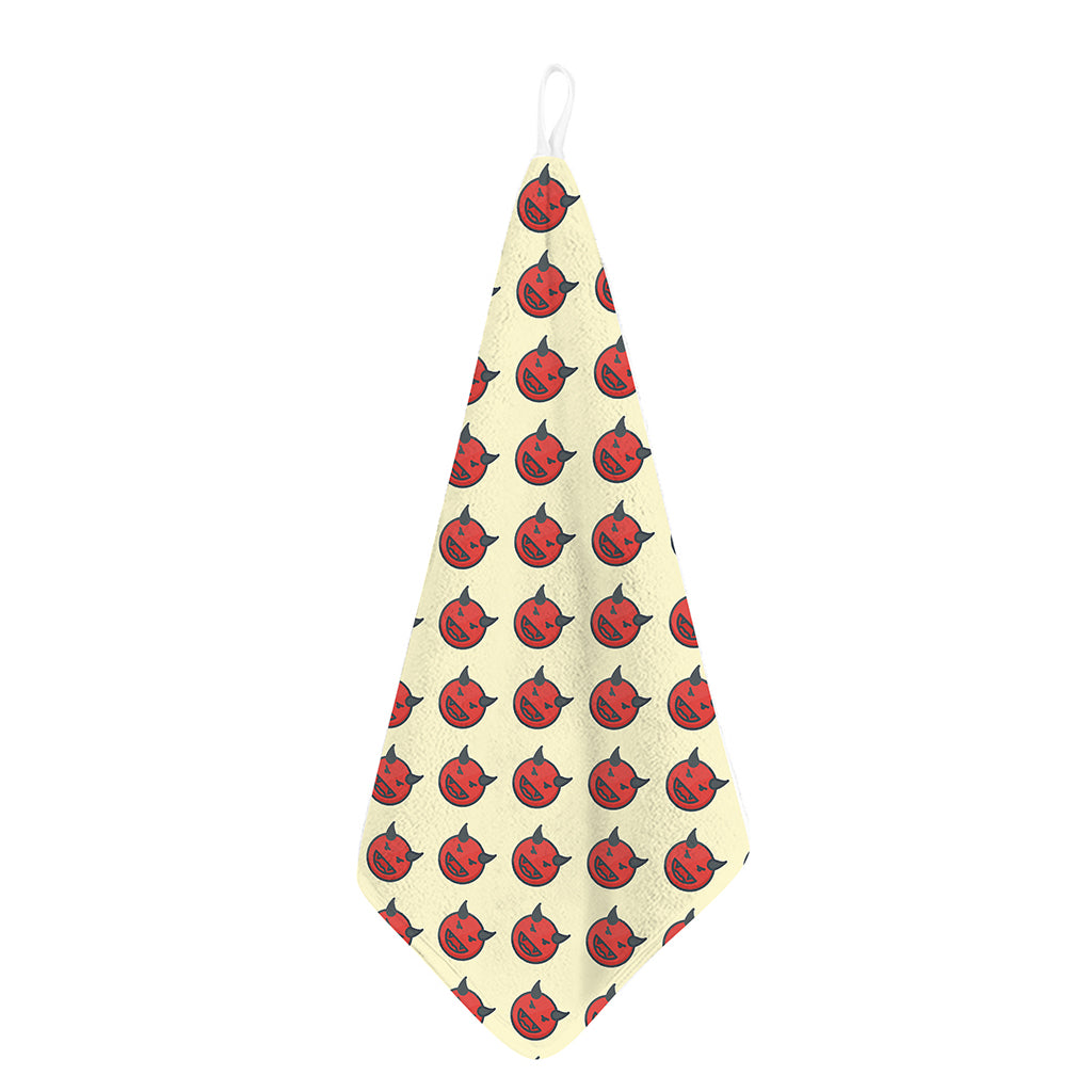 Devil Emoji Pattern Print Hand Towel