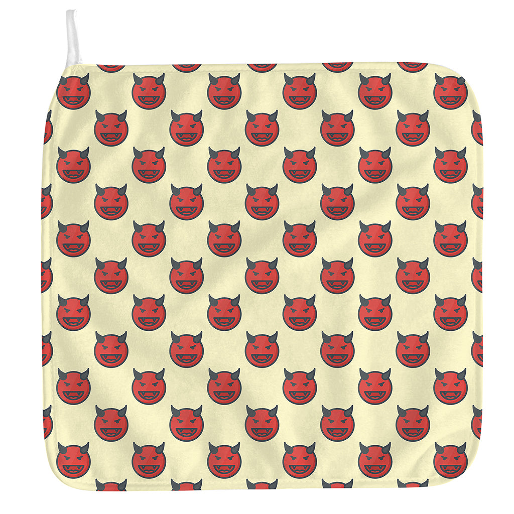 Devil Emoji Pattern Print Hand Towel