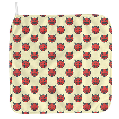 Devil Emoji Pattern Print Hand Towel