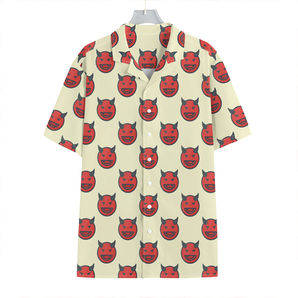 Devil Emoji Pattern Print Hawaiian Shirt