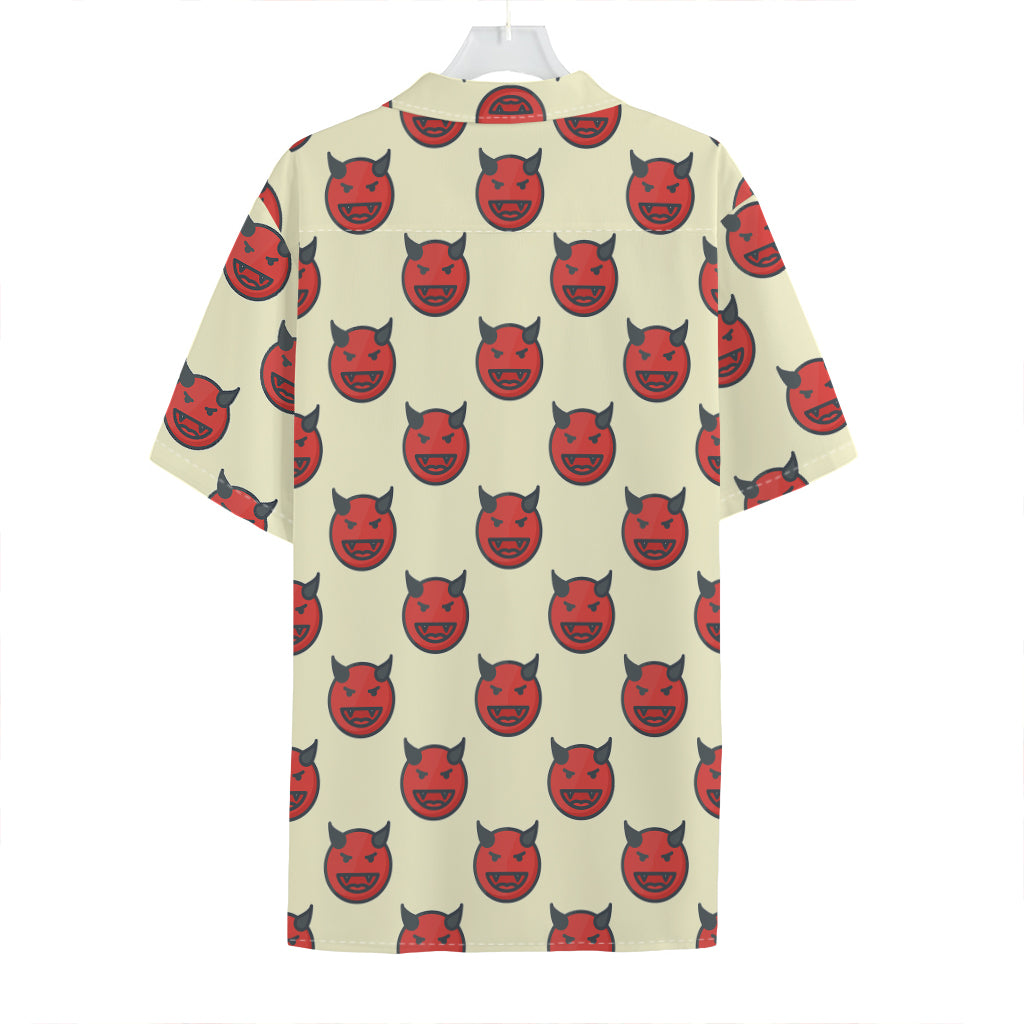 Devil Emoji Pattern Print Hawaiian Shirt