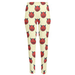 Devil Emoji Pattern Print High-Waisted Pocket Leggings