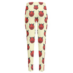 Devil Emoji Pattern Print High-Waisted Pocket Leggings