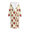 Devil Emoji Pattern Print Hooded Bathrobe