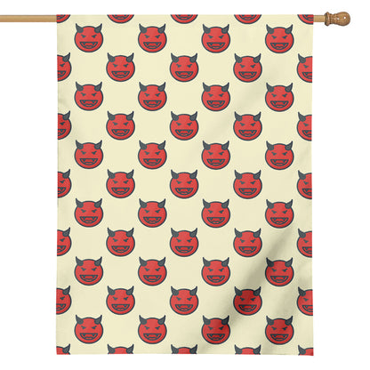 Devil Emoji Pattern Print House Flag