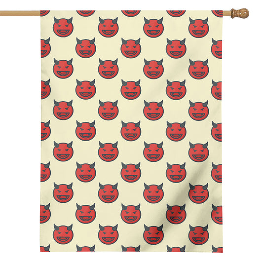 Devil Emoji Pattern Print House Flag