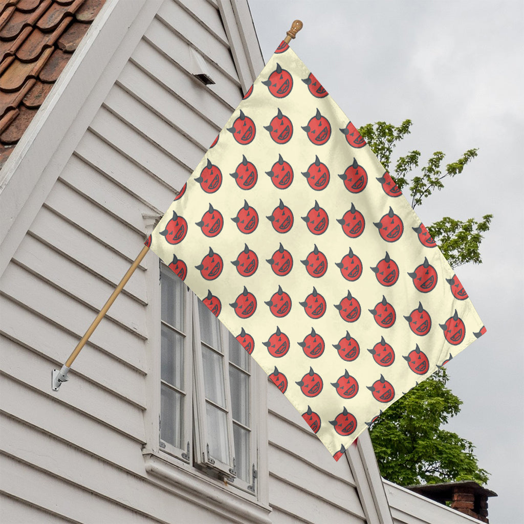 Devil Emoji Pattern Print House Flag
