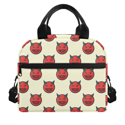 Devil Emoji Pattern Print Insulated Lunch Bag