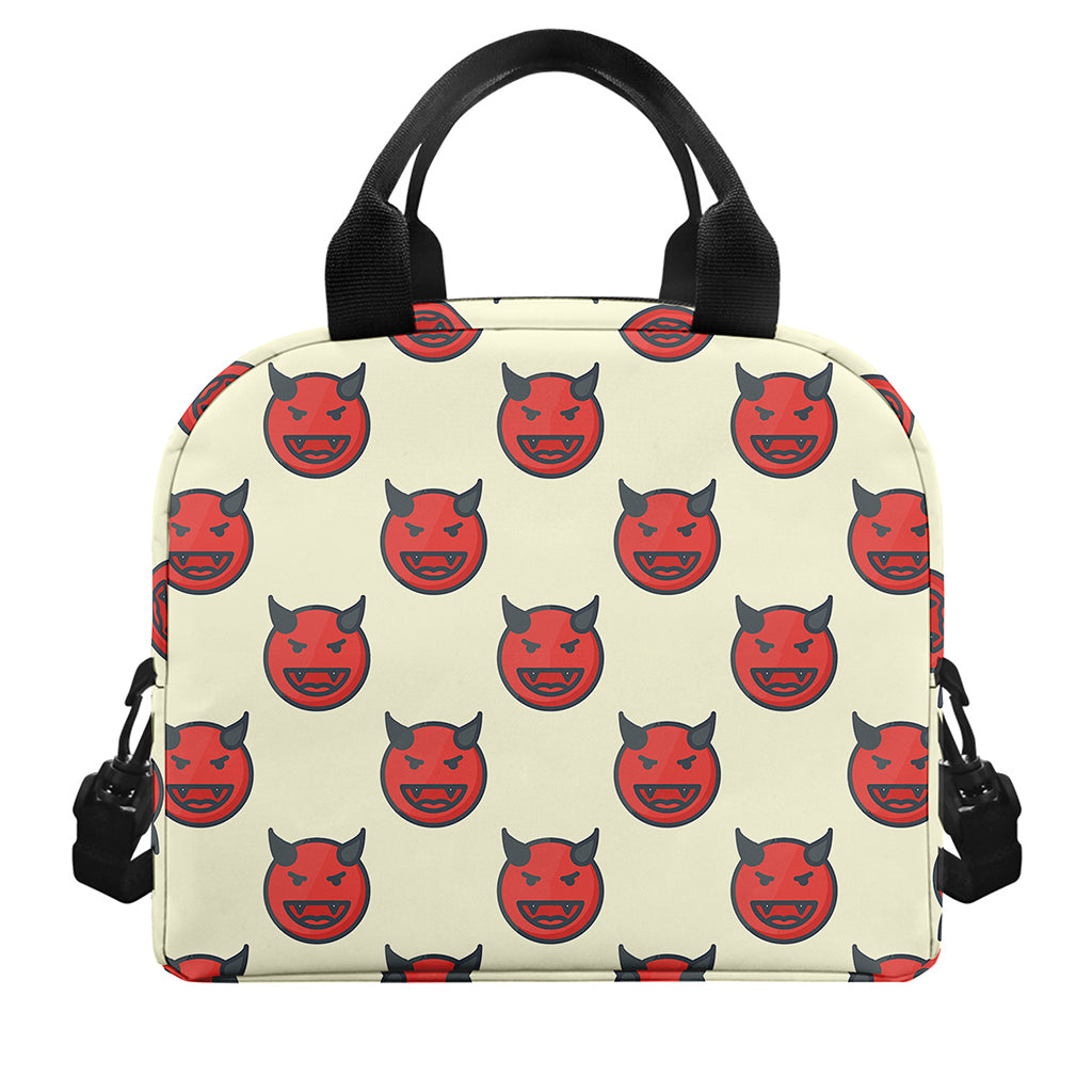 Devil Emoji Pattern Print Insulated Lunch Bag