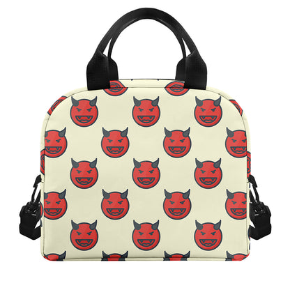 Devil Emoji Pattern Print Insulated Lunch Bag