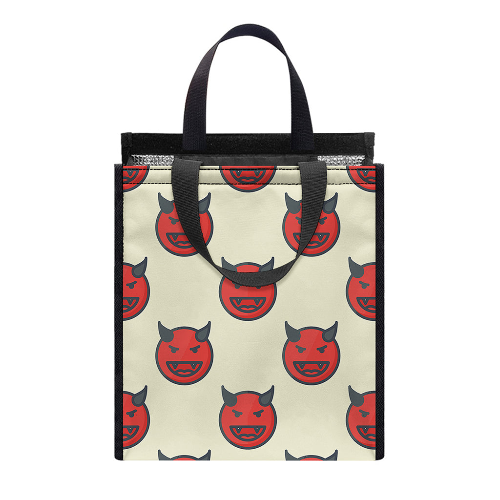Devil Emoji Pattern Print Insulated Lunch Tote