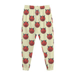 Devil Emoji Pattern Print Jogger Pants