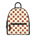 Devil Emoji Pattern Print Leather Backpack