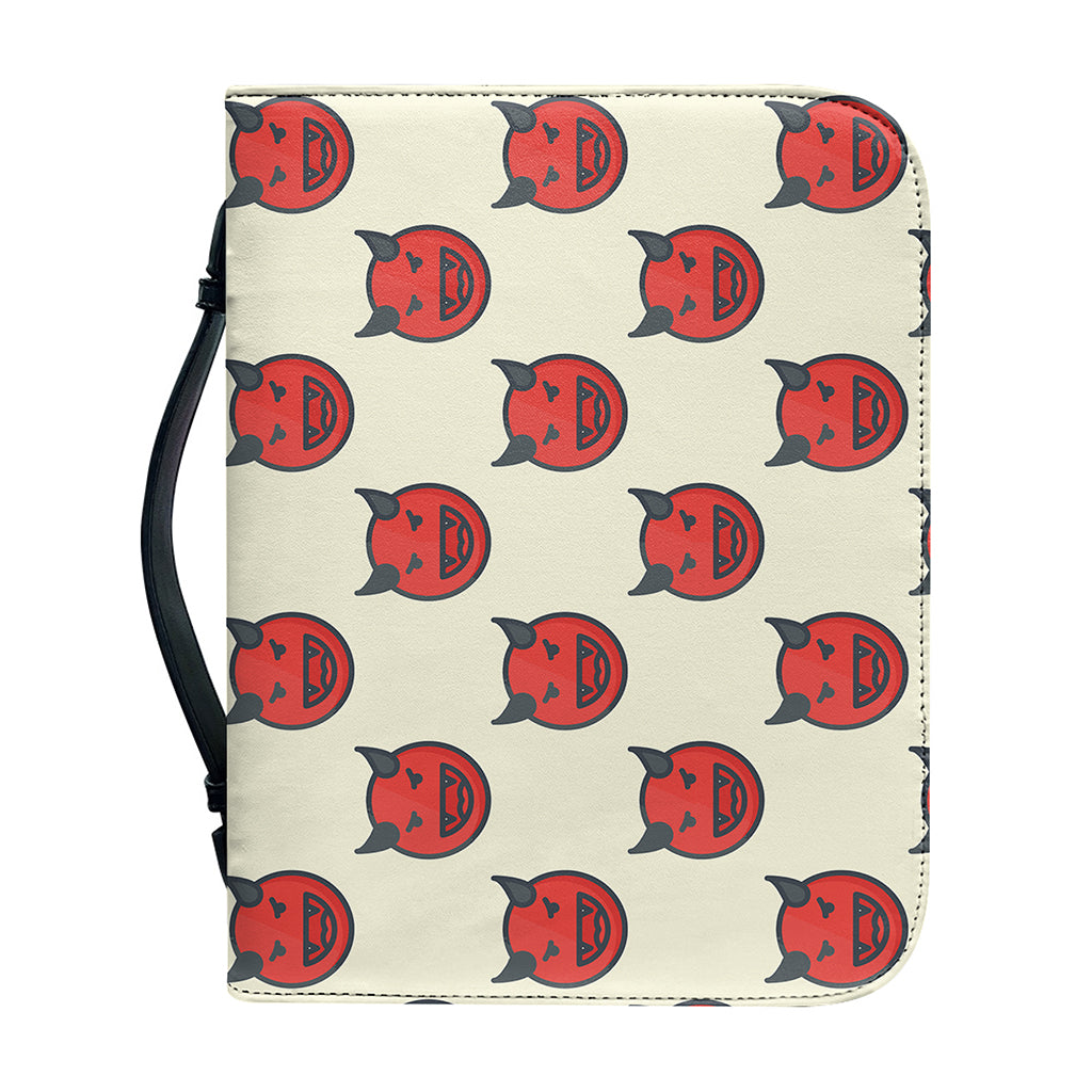 Devil Emoji Pattern Print Leather Bible Cover