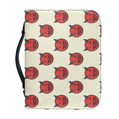 Devil Emoji Pattern Print Leather Bible Cover