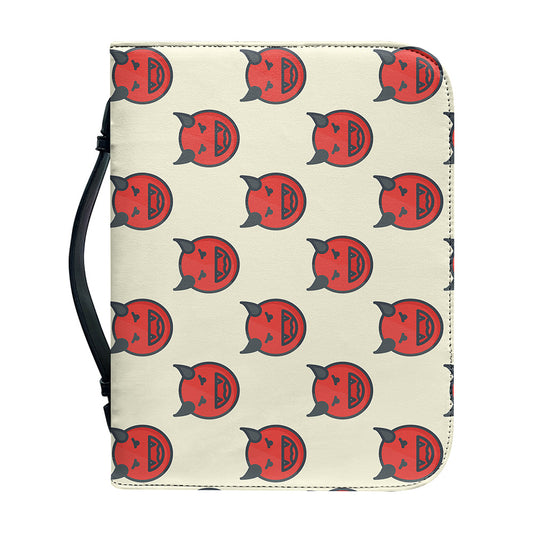 Devil Emoji Pattern Print Leather Bible Cover