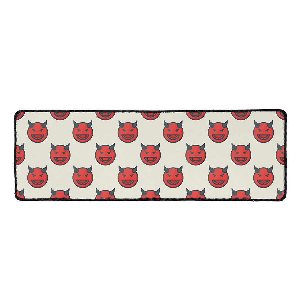 Devil Emoji Pattern Print Long Kitchen Mat