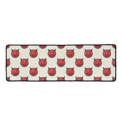 Devil Emoji Pattern Print Long Kitchen Mat
