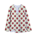 Devil Emoji Pattern Print Long Sleeve Short Coat