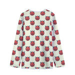 Devil Emoji Pattern Print Long Sleeve Short Coat