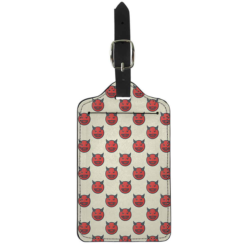 Devil Emoji Pattern Print Luggage Tag