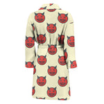 Devil Emoji Pattern Print Men's Bathrobe